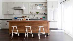 4 ever winner kitchen island on wheels, large kitchen island with storage drawers, rolling island for kitchen with wooden countertop, tower rack, lockable wheels, white, 48.2 l x 18.5 w x 35.4 h Simo Design Puts Large Kitchen Island On Wheels