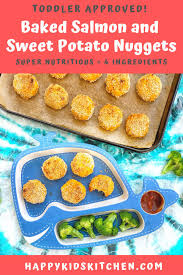 Baked Salmon And Sweet Potato Nuggets Happy Kids Kitchen By Heather Wish Staller