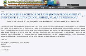 Maybe you would like to learn more about one of these? Bachelor Of Laws With Honours Ll B Hons Universiti Sultan Zainal Abidin Unisza Accreditation