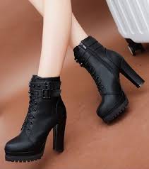 Black Ankle Boots With Brown Heel High Heels Zipper Ankle Boots Boots Pumps Heels Black Heel Boots