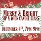 Merry & Bright Sip & Wick Candle Class - December event image