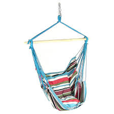 Living room, bedroom, dining room, patio Sunnydaze Hanging Rope Hammock Chair Swing Double Cushion Hanging Chair Seat For Backyard Patio 265 Pound Capacity Ocean Breeze Walmart Com Walmart Com
