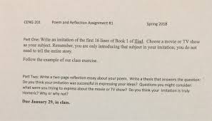So, what is a reflection paper? Ceng 201 Poem And Reflection Assignment 1 Spring Chegg Com