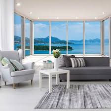 Vlies Fototapete Meer Insel Terrasse Fenster 3d Tapete Wandbilder Xxl Wohnzimmer 3d Tapete Fototapete 3d Wandbilder Wohnzimmer