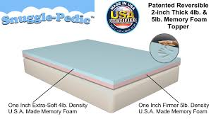 Amazon Com Queen Size Snuggle Pedic Patented Double Layer 4lb 5lb Density Viscoelastic Foam Mattress Pad Memory Foam Mattress Topper Foam Mattress Topper