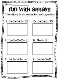 Solve multiplication problems using an array. Arrays Arrays Arrays 2nd Grade Math Repeated Addition Worksheets 3rd Grade Math