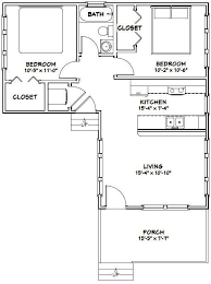 The house plan's layout includes: 16x30 Tiny House 16x30h4f 705 Sq Ft Excellent Floor Plans By Darcy Tiny House Floor Plans Small Floor Plans