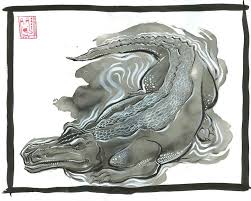 Wani Japanese Myth A Sea Monster That Resembled A Crocodilian Dragon Mythological Animals Japanese Myth Japanese Mythology