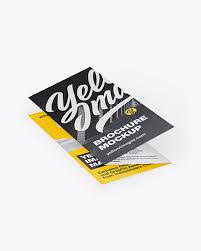 Download Brochure Mockup In Stationery Mockups On Yellow Images Object Mockups PSD Mockup Templates