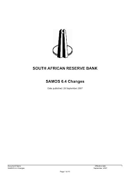 The south african reserve bank (sarb) is south africa's central bank, whose main purpose is to maintain price before the bank was established, south african commercial banks issued banknotes to the public. South African Reserve Bank Samos 6 4 Changes