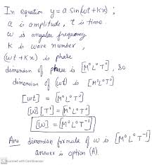 Angular momentum about point b. In The Equation Y Asin Omega T Kx The Dimensional Formula Of Omega Is
