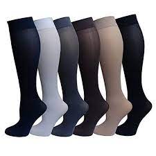 Excell 6 Pairs Pack Women Knee High Trouser Socks Opaque Stretchy Spandex Many Colors White Walmart Com Compression Socks Compression Socks Mens Support Stockings
