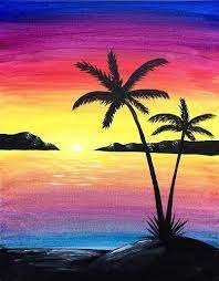 30 Easy Landscape Paintings Ideas For Beginners Sunrise Paintings Tree Paintings Seascape Paintings Mountain Landscape Paintings In 2021 Sunrise Painting Sunset Painting Mountain Landscape Painting