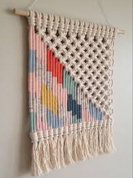 Woven Macrame Wall Hanging Multi Coloured Lightning Etsy Macrame Wall Hanging Macrame Patterns Macrame Wall Hanging Patterns