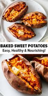 Baked Sweet Potato How To Bake Sweet Potatoes Perfectly Downshiftology In 2020 Recipes Baking Sweet Sweet Potato Recipes