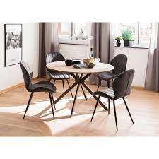 La table à manger ronde favorise la conversation en plus de créer une ambiance harmonieuse, charmante & conviviale. Table Ronde En Bois De Salle A Manger Style Industriel Cbc Meubles