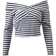 Black And White Striped Tops Womens Black And White Striped Off The Shoulder Top 16 Liked On Polyvore Featuring Tops Striped T Shirt Dress Striped Long Sleeve Shirt Striped Off Shoulder Top