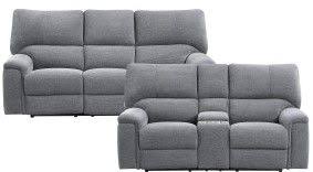 Myleene sofa in chestnut myleene glider loveseat in chestnut. Mazin Furniture Dickinson 2 Piece Gray Power Reclining Sofa Loveseat Set 9413ccpwhsl Ameublement Brandsource Rice