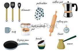 Maybe you would like to learn more about one of these? Set Of Vector Objects For Cooking Kitchen Equipment Collection Stock Vector Crushpixel