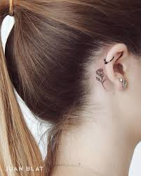 50 Adorable Micro Tattoos By Juan Blat Page 2 Of 5 Tattooadore Behind Ear Tattoos Rose Tattoo Behind Ear Tattoos