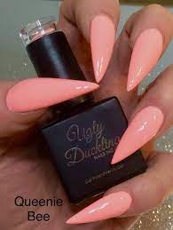 Coral Stiletto Acrylic Nails Acrylic Nails Stiletto Coral Acrylic Nails Stiletto Nails Designs