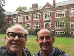 Host Jay Mellies for NorthWest ASM branch meeting at Oregon Health Sciences  U in Portland. Pictured at Reed College. Weather is not as advertised (note  raincoats). Great group for opening talk.