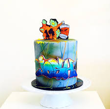 Happy Birthday Cake For 14 Year Old Boy Miss Havisham S Cakesさんはinstagramを利用しています A Graffiti Cake For 14 Year Old Josh Hand Drawn And Painted Edi Edible Toppers Graffiti Party Birthday Party Cake
