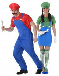 Paar damen mario und luigi klempner 1980er jahre 1990s kostüm verkleidung. Super Mario Kostum Fur Kinder Und Erwachsene Gunstig Kaufen