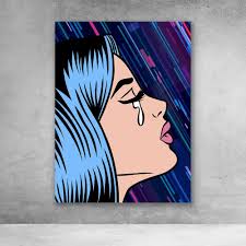 Pop Art Girl Crying Rain Canvas Wall Art In 2021 Pop Art Canvas Vintage Pop Art Pop Art