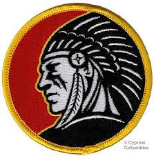 On november 11, 2005, the ncaa, stating that it had found no new information relative to the mascot, known as 'chief illiniwek' or the logo mark used by some athletics teams that depicts an american indian in feathered headdress, upheld the ban on the university of illinois. Indian Chief Headdress Emblem Patch Iron On Embroidered Red Round Logo Ebay