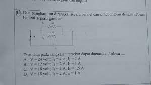 Bila rx merupakan tahanan pengganti yang dimaksud dan ry adalah tahanan pengganti dari rangkaian paralel (4 dan 2 ohm) maka, 1 1 1 3 = + = ry 4 2 4 13 Dua Penghambat Dirangkai Secara Paralel Dan Dihubungkan Dengan Sebuah Baterai Seperti Brainly Co Id