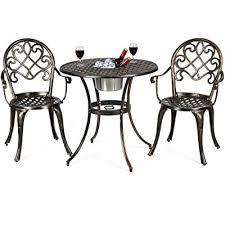 Great savings & free delivery / collection on many items. Buy Giantex 3pcs Bistro Table Set Cast Aluminum Outdoor Patio Furniture Set Round Table W Removable Ice Bucket 2 Chairs Antique Garden Furniture Weather Resistant Antique Bronze Online In Canada B07s8p4cp5