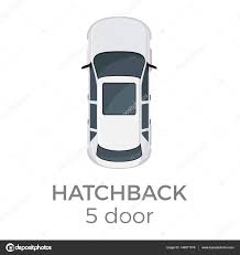 Five Doors Hatchback Top View Flat Vector Icon Stock Vector C Robuart 149571376