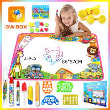 Beautiful coloring style coloring book specially designed for young children to enhance their painting, drawing and doodle creativity, gather up and paint the specialty of this app is that it has large color button that allows easy selection and encourages creativity, simply click on the color button to make. 70x100cm Rainbow Aqua Drawing Mat 2 Pens Water Doodle Mat Coloring Books Water Painting Board Rug Xmas Gift For Kids Magicia Drawing Toys Aliexpress