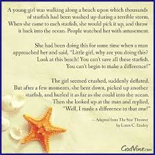 Making A Difference Starfish Story Starfish Cool Words