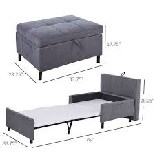 Consider the primary purpose of the sofa. Homcom 2 In 1 Design Convertible Footrest Stool Single Sofa Bed With Side Pocket And Metal Frame For Living Room Bedroom Overstock 31977994 Grey