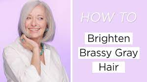 To make the mask, you need 1/4 cup of baking soda, 1 cup of apple cider vinegar and a little bit of 3 % hydrogen peroxide. How To Brighten Brassy Gray Hair Youtube