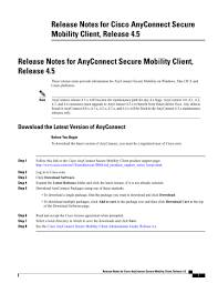 Maybe you would like to learn more about one of these? Release Notes For Cisco Anyconnect Secure Mobility Client Manualzz