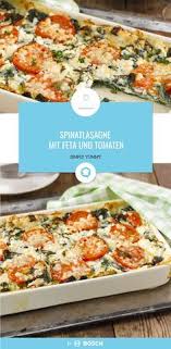 Spinatlasagne Mit Feta Und Tomaten Rezept In 2020 Spinatlasagne Lasagne Lasagne Spinat