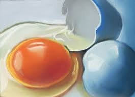 Blue Egg Shells Eggs Nest Art Original Art Painting