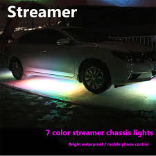 4x Streamer Car Underglow Flexible Strip Led App Control Decorative Atmosphere Lamp Under Tube Underbody System Neon Light Kit Decorative Lamp Aliexpress