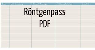 De der notfallausweis des patienten. Rontgenpass Pdf Download Freeware De