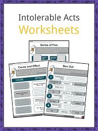 intolerable acts worksheets facts definition for kids