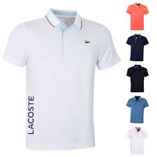 Details About Lacoste Mens 2019 Side Print Golf Performance Ribbed Collar Polo Shirt