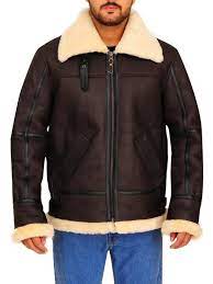 Bomber Aviator Shearling Leather Jacket Leather Jacket Leather Jacket Men Brown Bomber Jacket