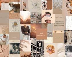 Neutral 100pcs Collage Kit Beige Collage Kit Printable Minimalist Collage Kit Aesthetic Desktop Wallpaper Collage Background Cute Desktop Wallpaper