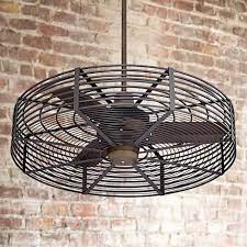 Lxlong caged ceiling fan with light and remote. 32 Vintage Breeze Dc Bronze Black Cage Ceiling Fan 21c48 Lamps Plus Caged Ceiling Fan Black Ceiling Fan Outdoor Ceiling Fans