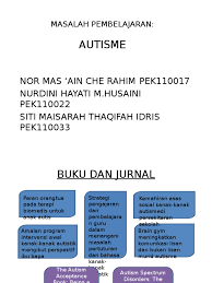 Penderaan fizikal berlaku apabila kekasaran fizikal digunakan terhadap. Masalah Pembelajaran Autism Jurnal