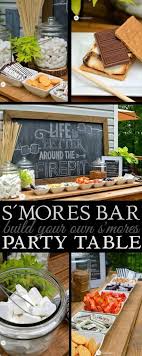 S Mores Bar Party Build Your Own S Mores Party Table Set Up Letsmakesmores Bystephanielynn Smores Party Smores Bar Party Bonfire Party
