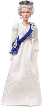 Amazon.com: Barbie Signature Queen Elizabeth Ii Platinum Jubilee Doll  Wearing Ivory Gown, Riband, Crown & Gloves, With Doll Stand, Gift For  Collectors : Toys & Games